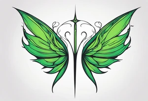 Green fairy wings tattoo idea