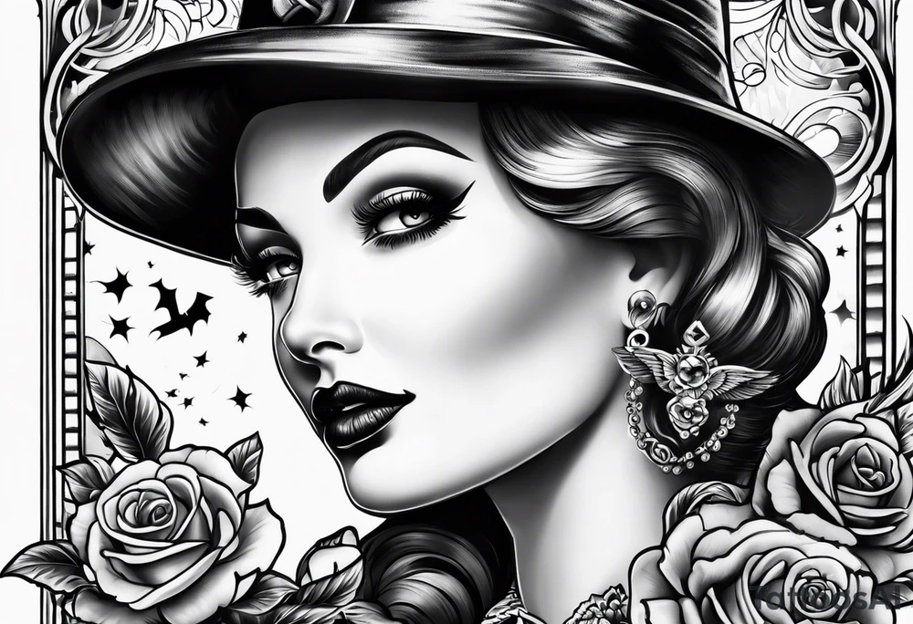 1940's spooky tattoo idea