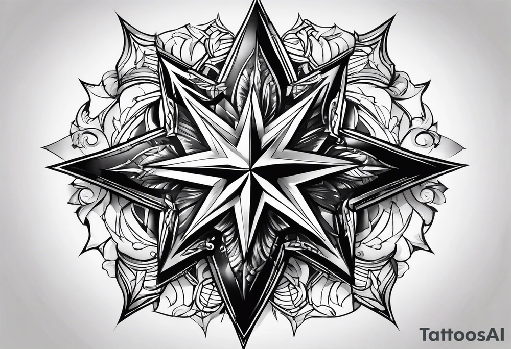 star with border around star simple tattoo idea