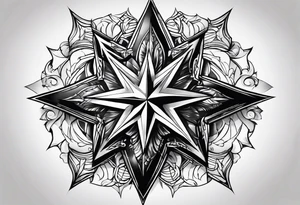 star with border around star simple tattoo idea