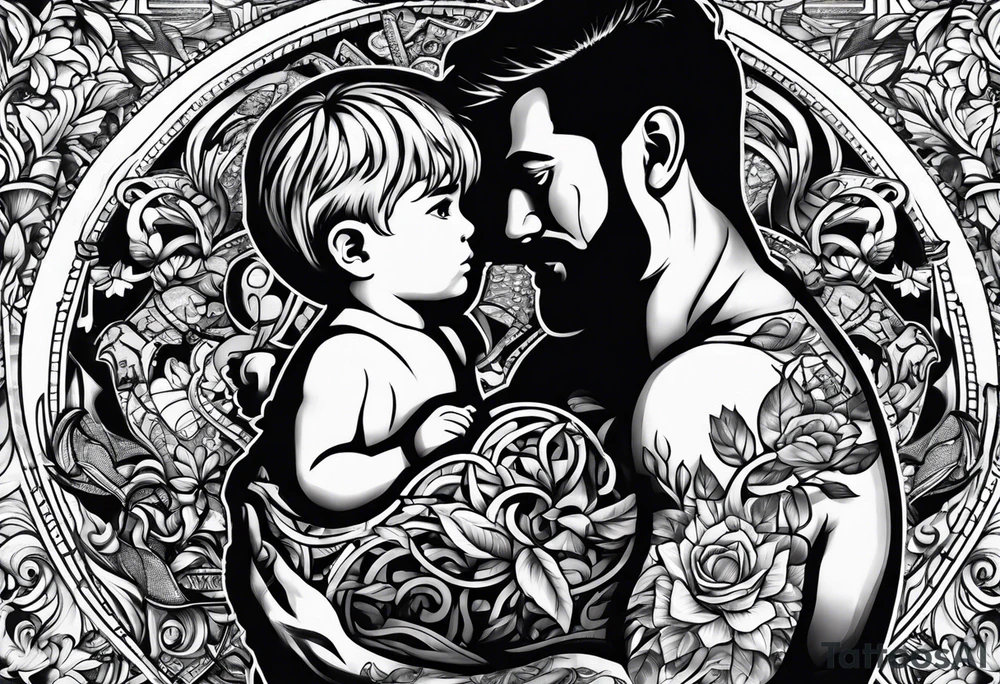 father son puzzle tattoo idea