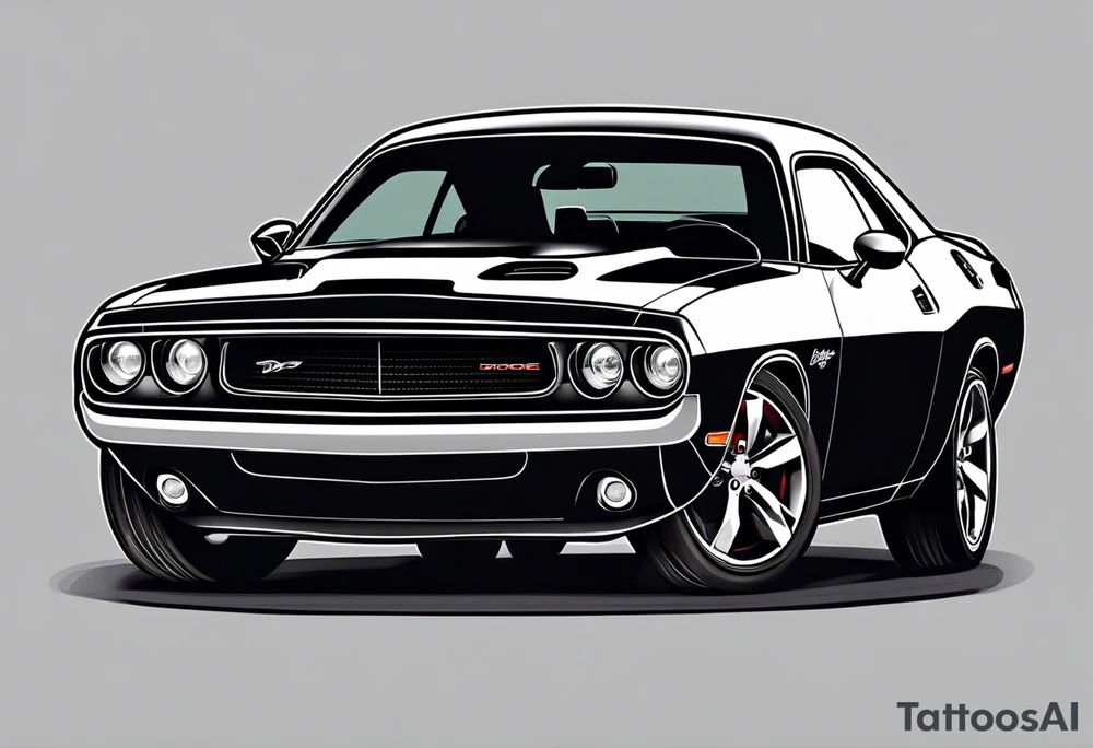 2020 Black Dodge challenger tattoo idea