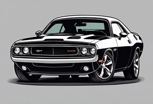 2020 Black Dodge challenger tattoo idea