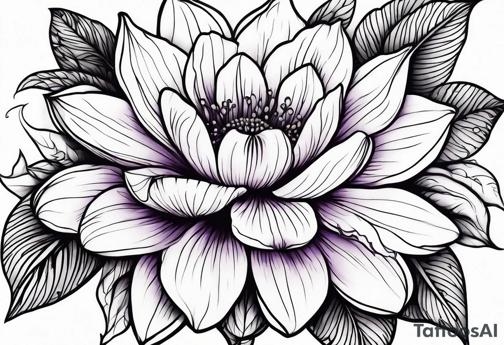 Violet flower tattoo idea