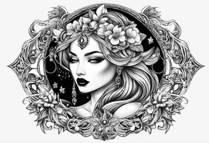 Lilith moon on lips tattoo idea