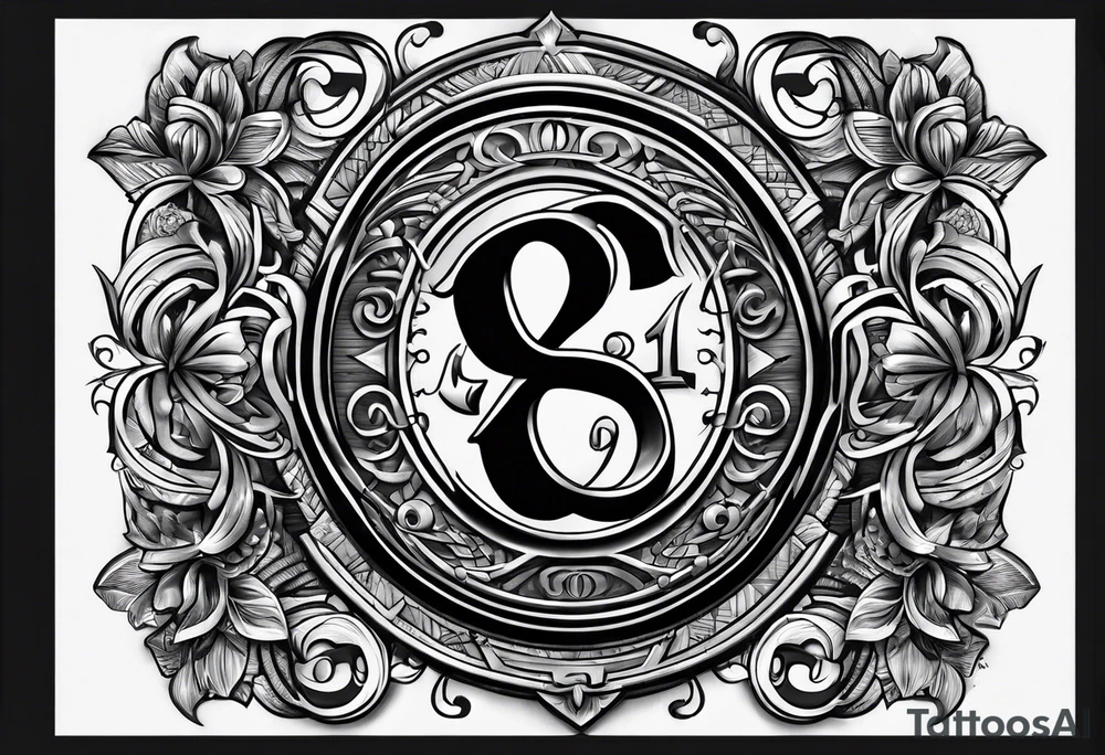 a percent sign and the money logo combined tattoo idea