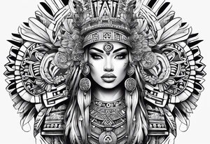 Aztec princess, ollin symbol tattoo idea