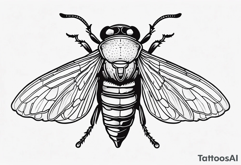Neo traditional Cicada tattoo idea