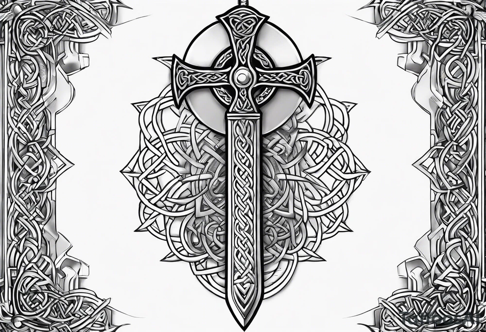 celtic mythology sword tattoo idea