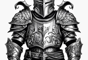knight upper body heavy armor tattoo idea
