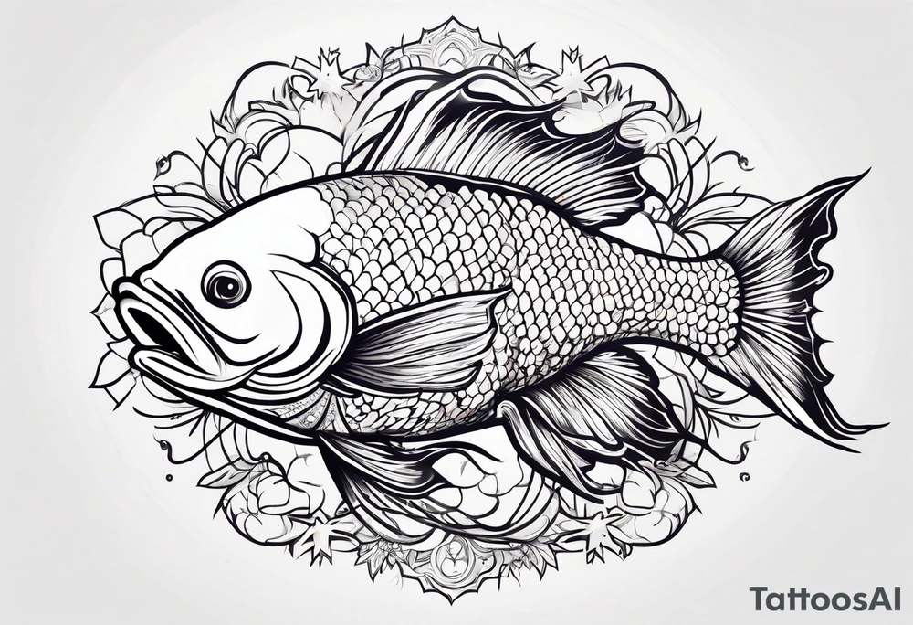 Constellation, animal fish carp kaoi, snowflake tattoo idea