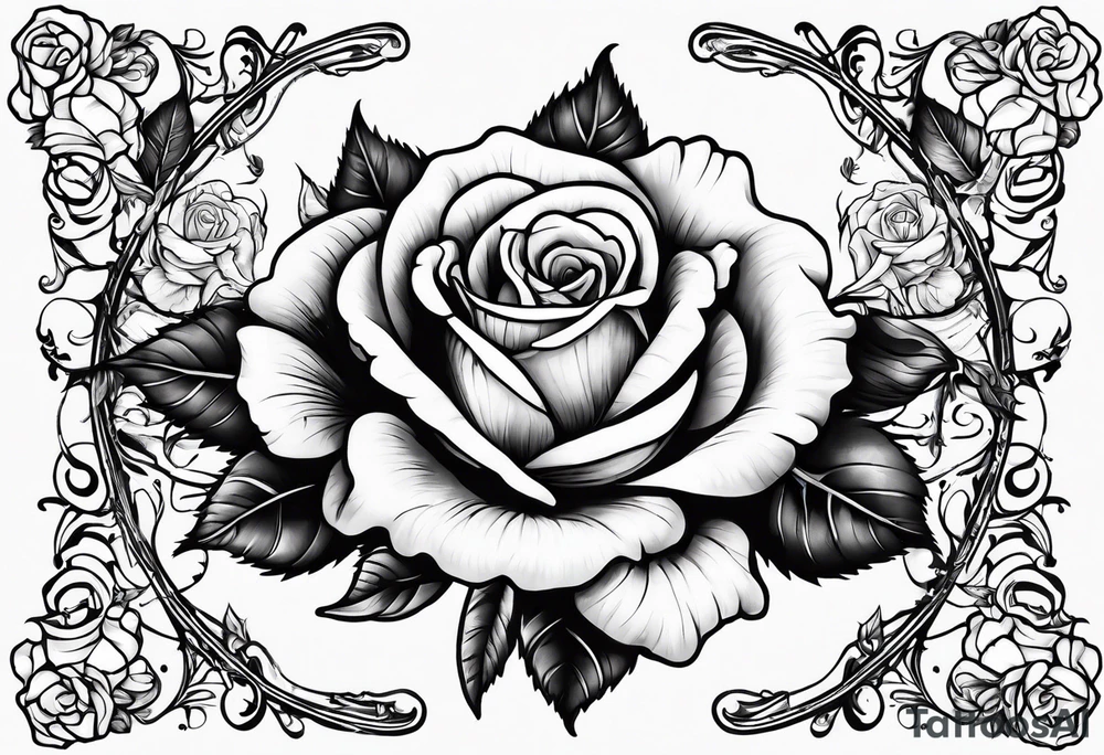 Weiße fliegende Taube mit Rose tattoo idea