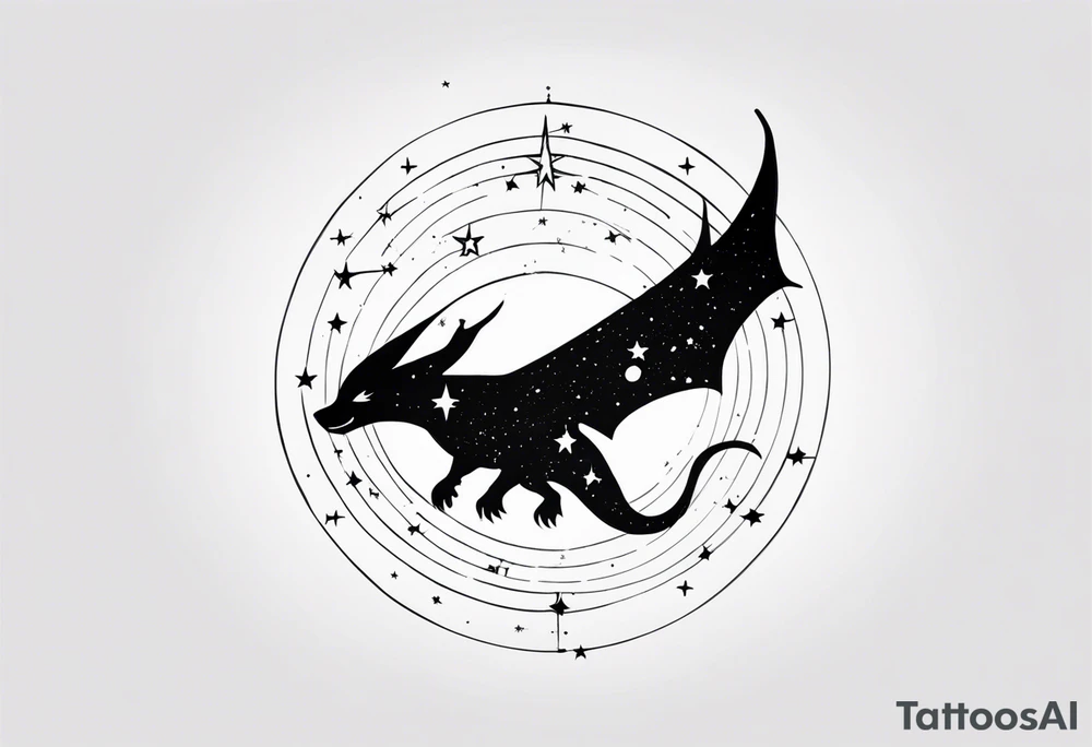 draco constellation with the stars tattoo idea