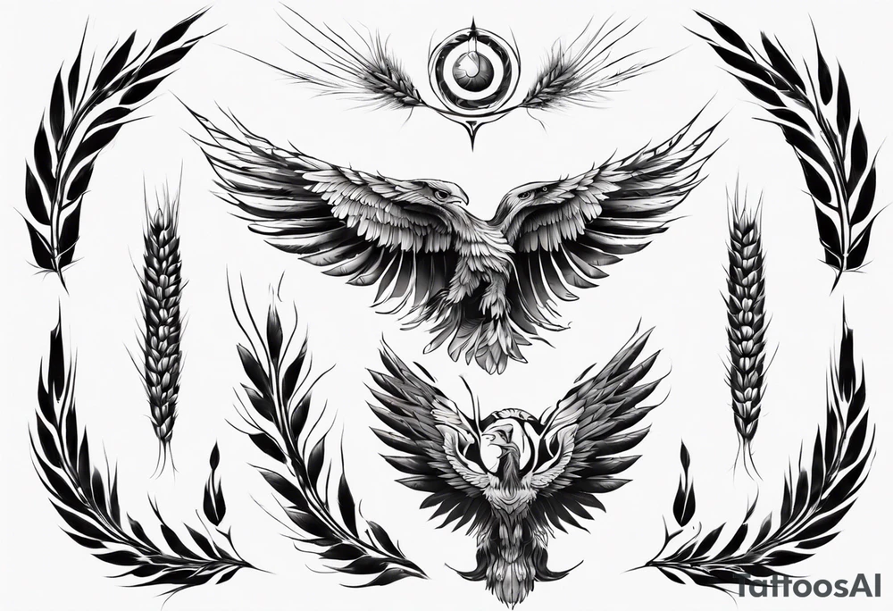 goddess wheat eagle tattoo idea