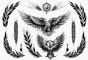 goddess wheat eagle tattoo idea
