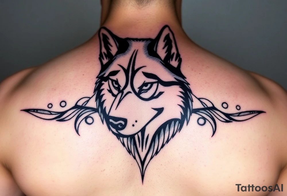 Majestic Siberian husky tattoo idea