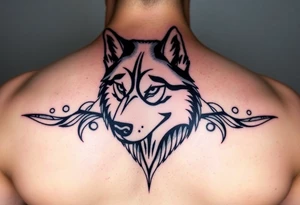 Majestic Siberian husky tattoo idea
