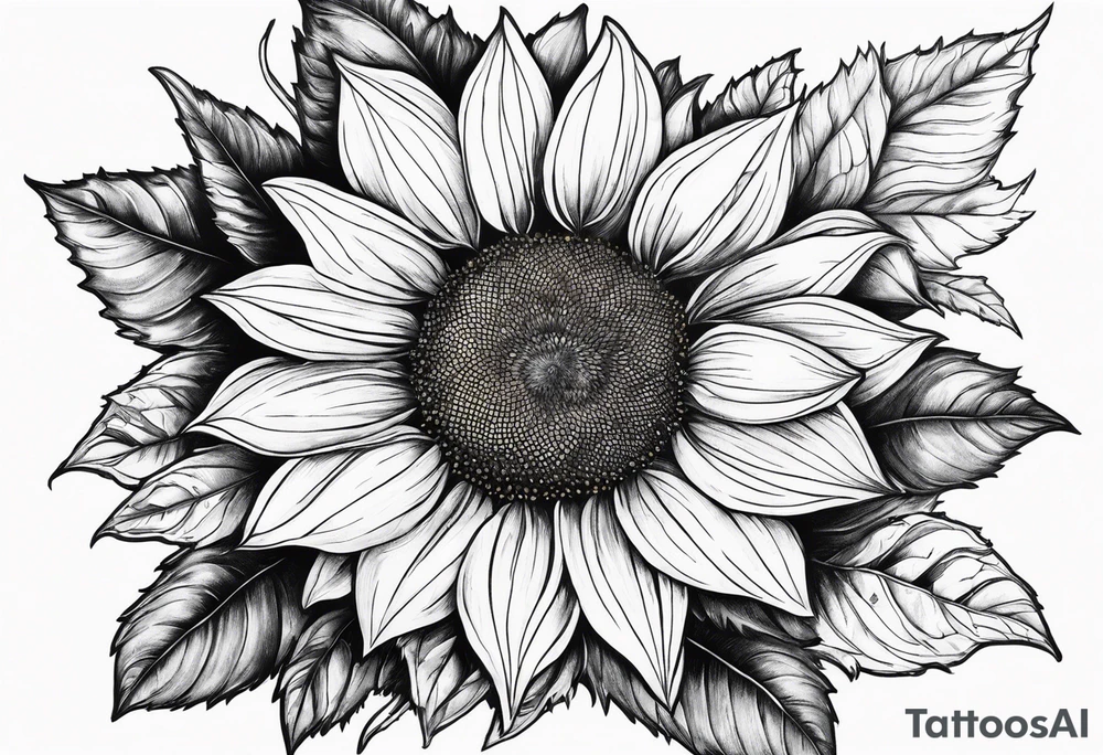 girasole con la scritta per aspera ad astra tattoo idea