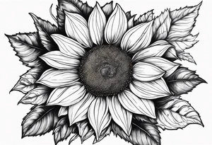 girasole con la scritta per aspera ad astra tattoo idea