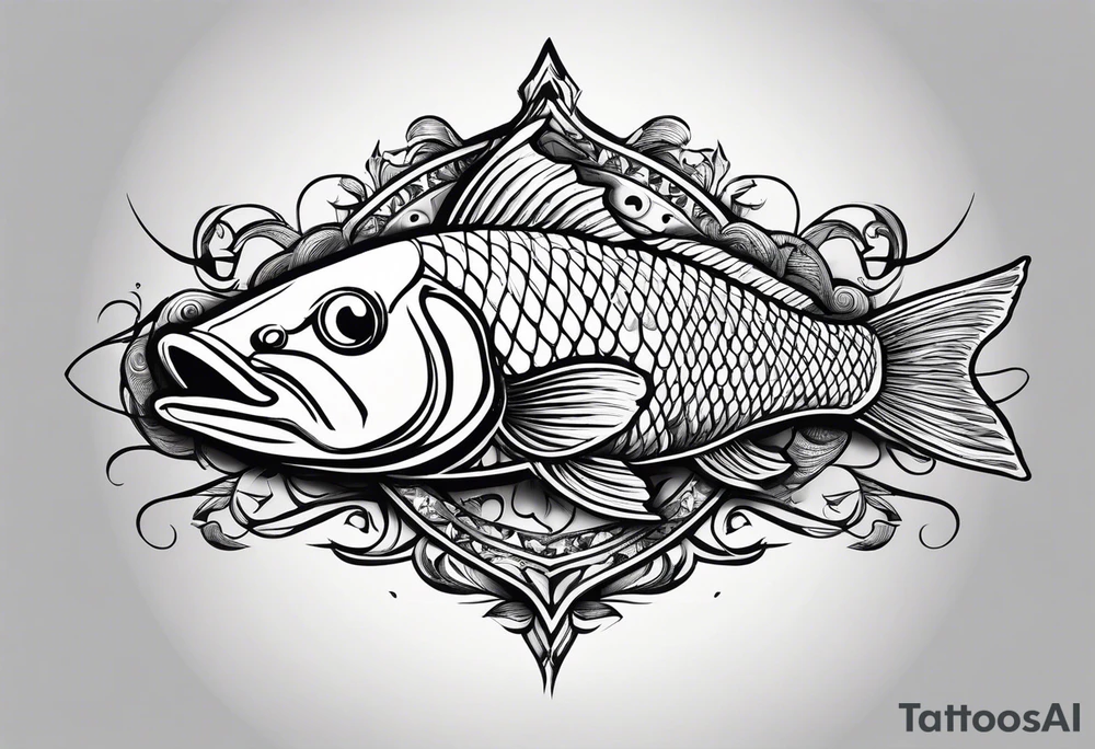 A infinity sign with a musky fish tattoo idea