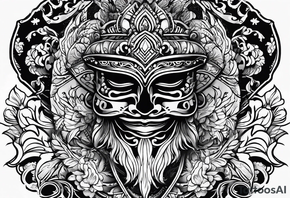 Flip face mask tattoo idea