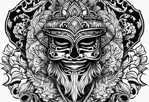 Flip face mask tattoo idea