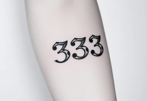 333 numbers with shading tattoo idea