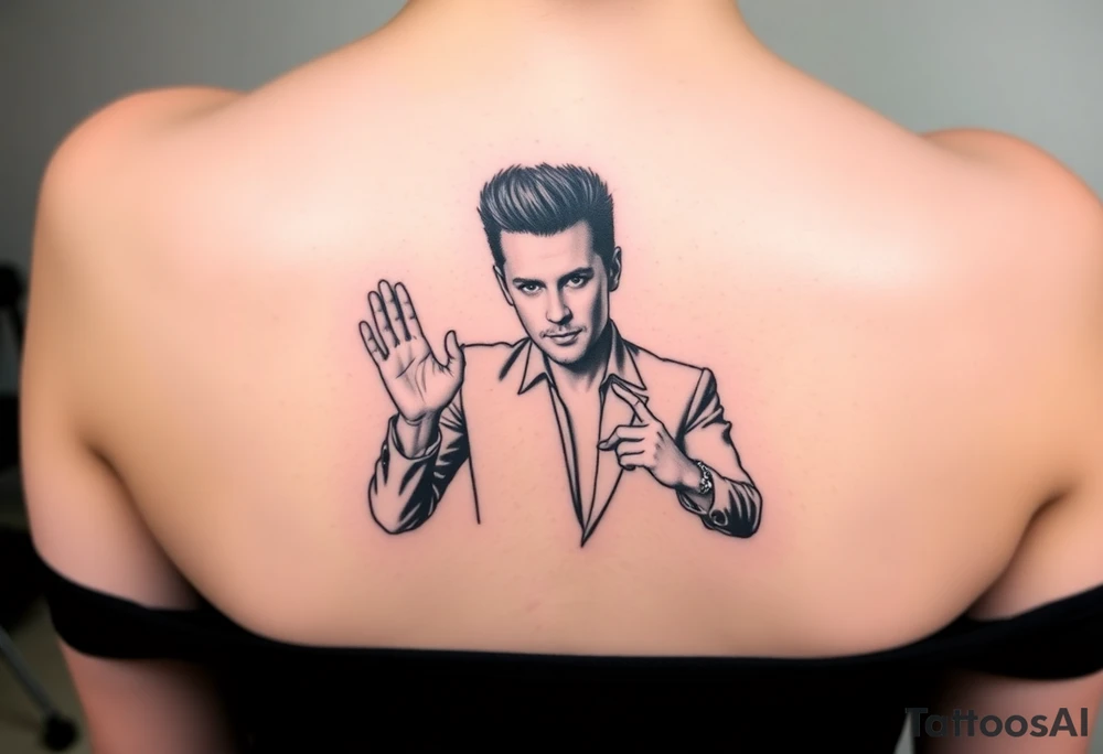 Rick Astley Never Gonna Give You Up Shaking Hands Left to Right Dance Pose tattoo idea