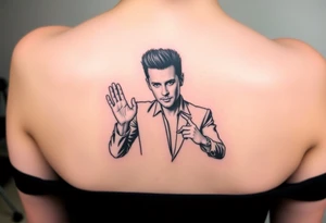 Rick Astley Never Gonna Give You Up Shaking Hands Left to Right Dance Pose tattoo idea