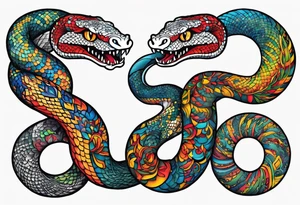 I want the oroborus snake  in the style of ed hardy with subtle reference to the end by the doors tattoo idea