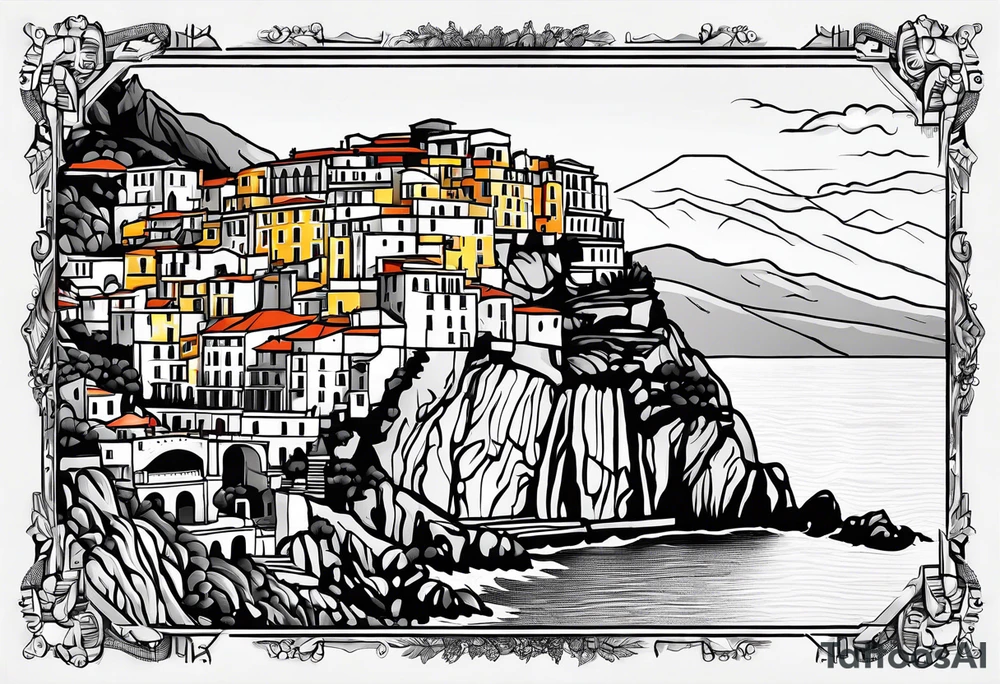 Outline of the region of  Calabria map tattoo idea