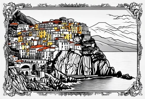 Outline of the region of  Calabria map tattoo idea
