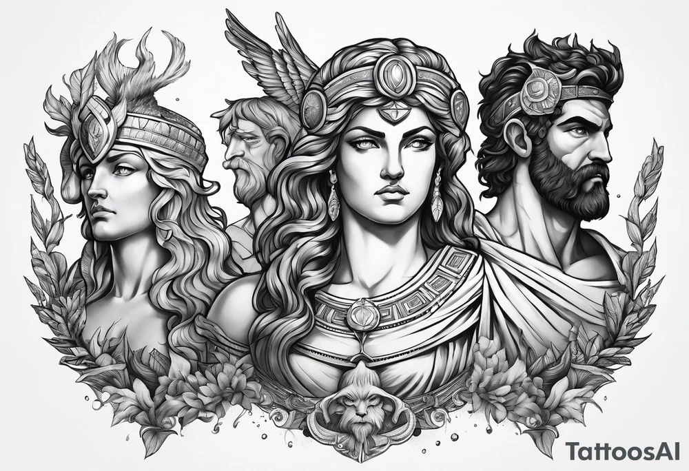 Greek mythology gods tattoo idea