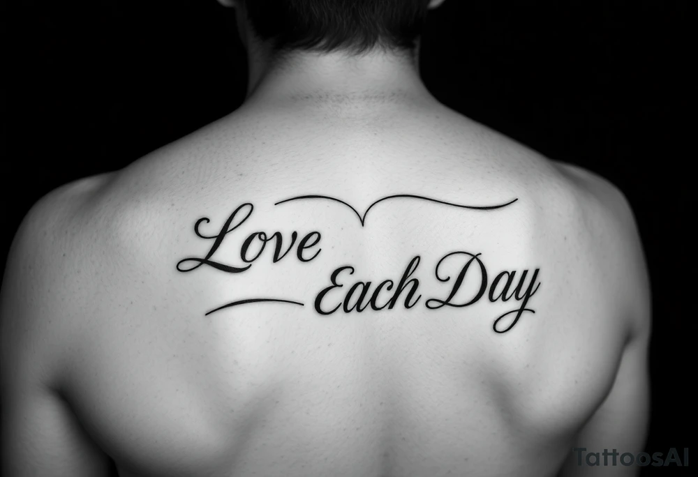 tattoo that says Love Each Day in a fancy font for a female tattoo idea