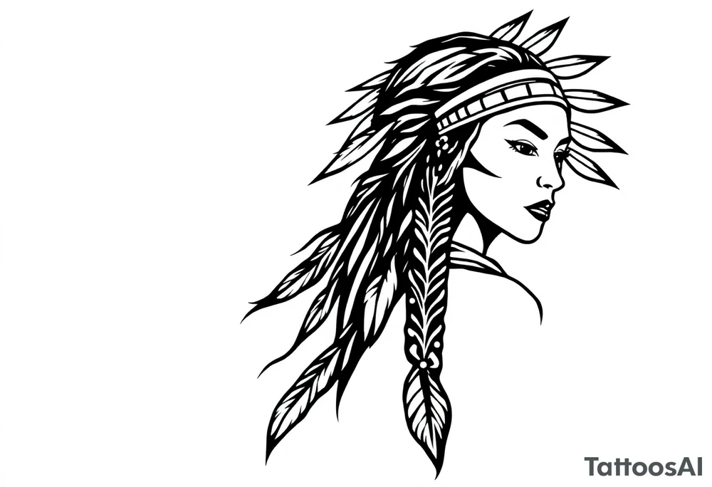 Native American female tattoo idea
