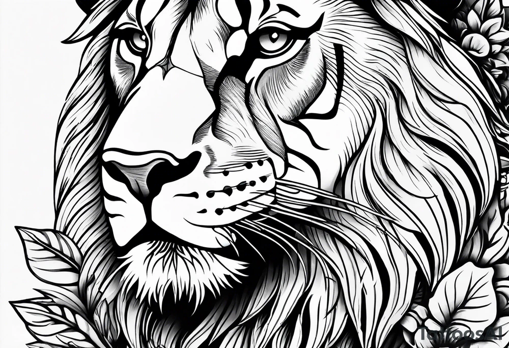 a tattoo that has to do with nature,something you could blend with a lion tattoo idea