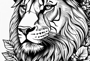 a tattoo that has to do with nature,something you could blend with a lion tattoo idea