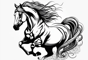 Line tattoo of a horse tattoo idea