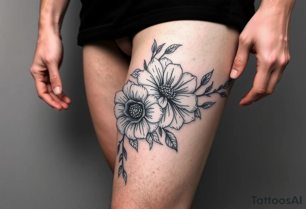 Thigh tattoos no flowers tattoo idea