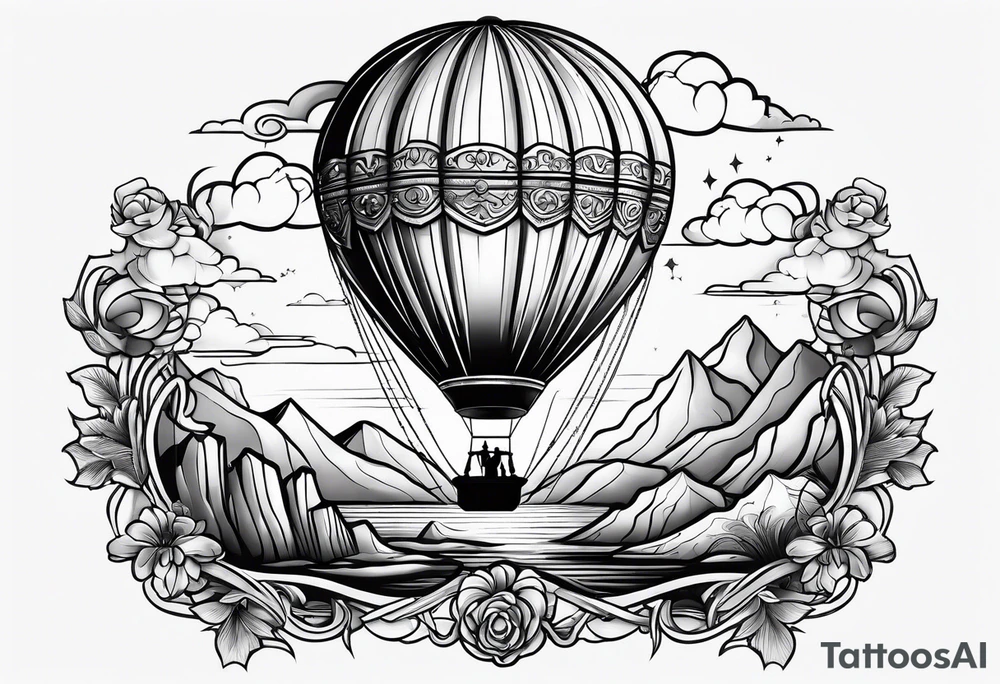hotballoon ornemental tattoo idea