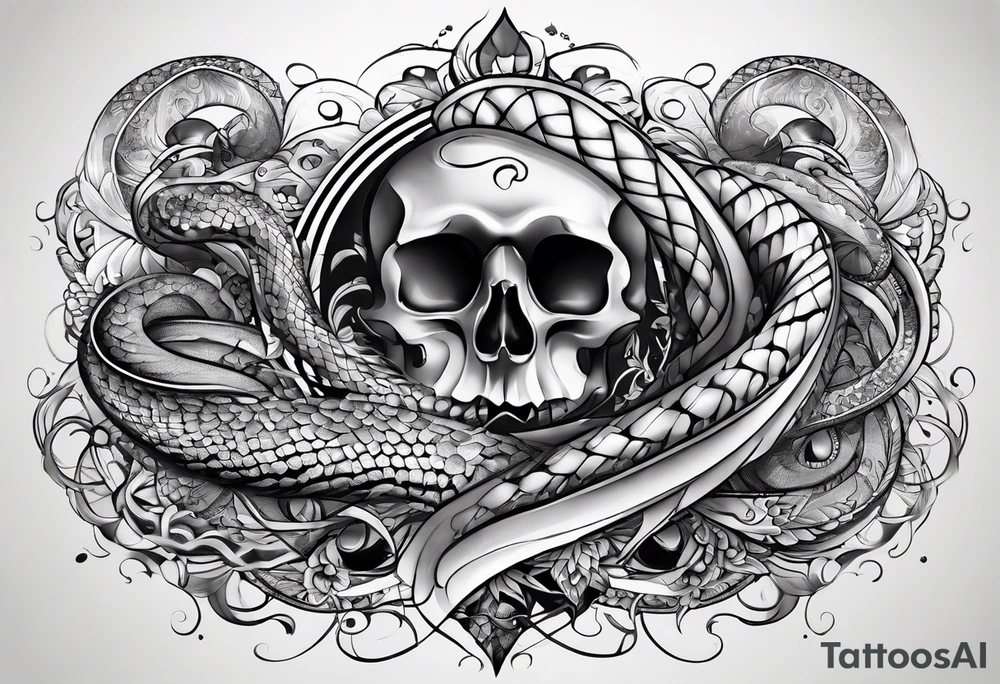 Schlange mit langen körper tattoo idea