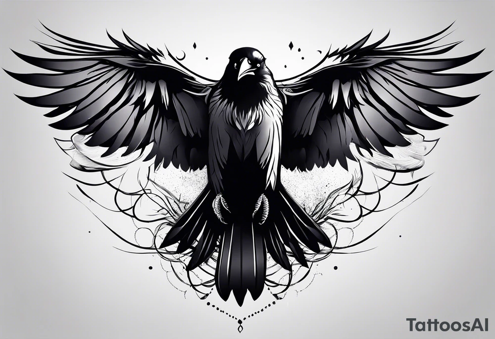 simple raven tattoo idea