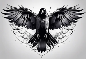 simple raven tattoo idea
