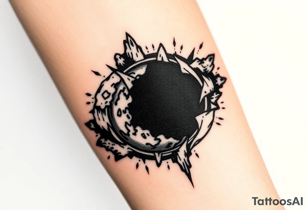 2 different worlds on both sides of a black hole tattoo idea