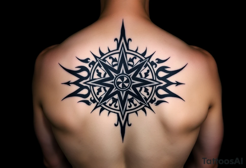 Compass rose tattoo idea