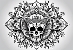 Skull flower mandela tattoo idea