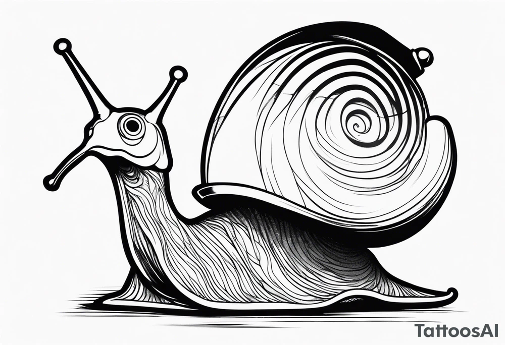 Snail with pirate hat tattoo idea