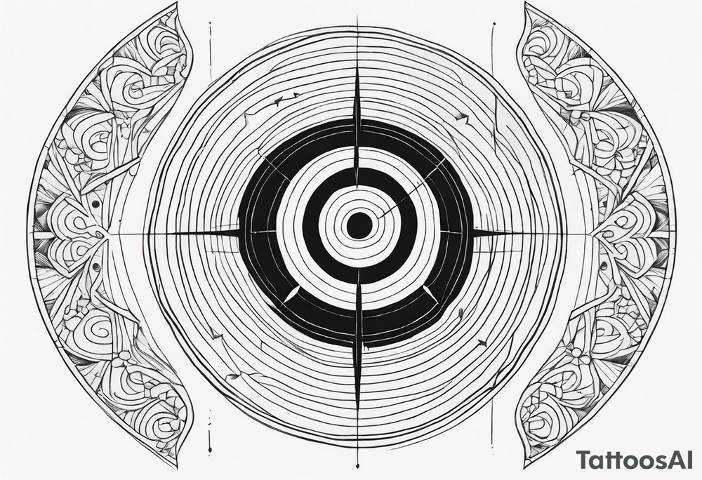 Half of a bullseye target tattoo idea