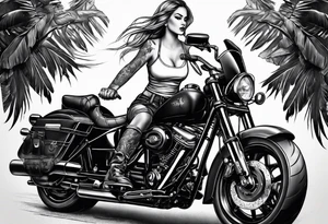 Bikergirl with boxer braids tattoo idea