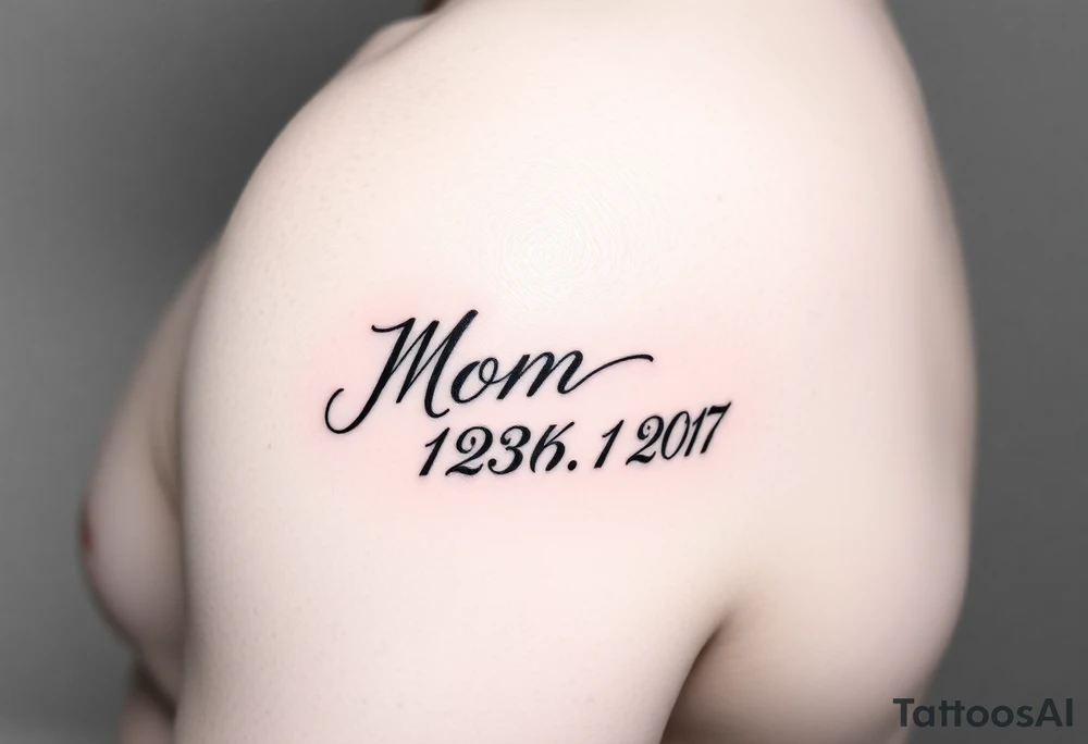 My mom's birthday and year she passed up side in cursive on side of body tattoo idea